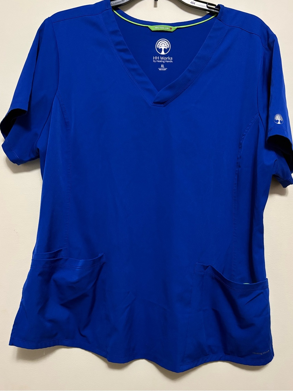 Healing hands Royal Blue V-Neck Short Sleeve Scrub Top